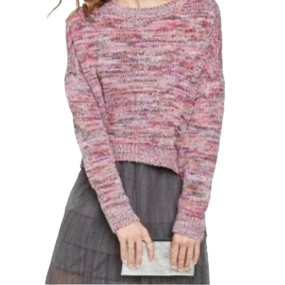 💕Wild Fable Pink Eyelash Tinsel Knit Drop Shoulder Scoop Neck Sweater NEW💕 - Picture 3 of 9
